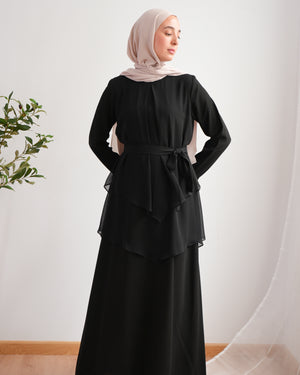Layered Chiffon Abaya C222