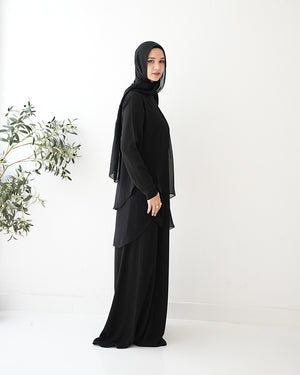 Layered Chiffon Abaya C222