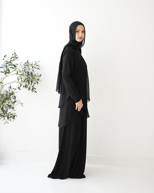 Layered Chiffon Abaya C222