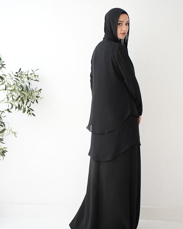 Layered Chiffon Abaya C222