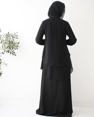 Layered Chiffon Abaya C222