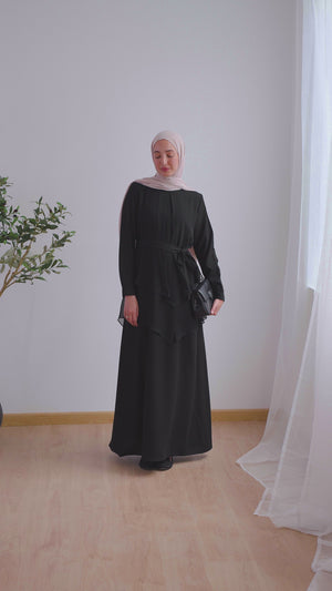 Layered Chiffon Abaya C222