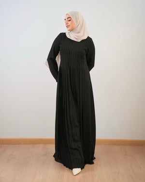 Pleated Silk Abaya C98