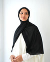 Soft Cotton Chiffon Scarf Black
