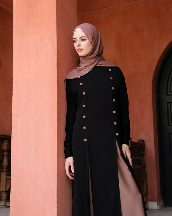 The Parallel Cafe Button Abaya C278