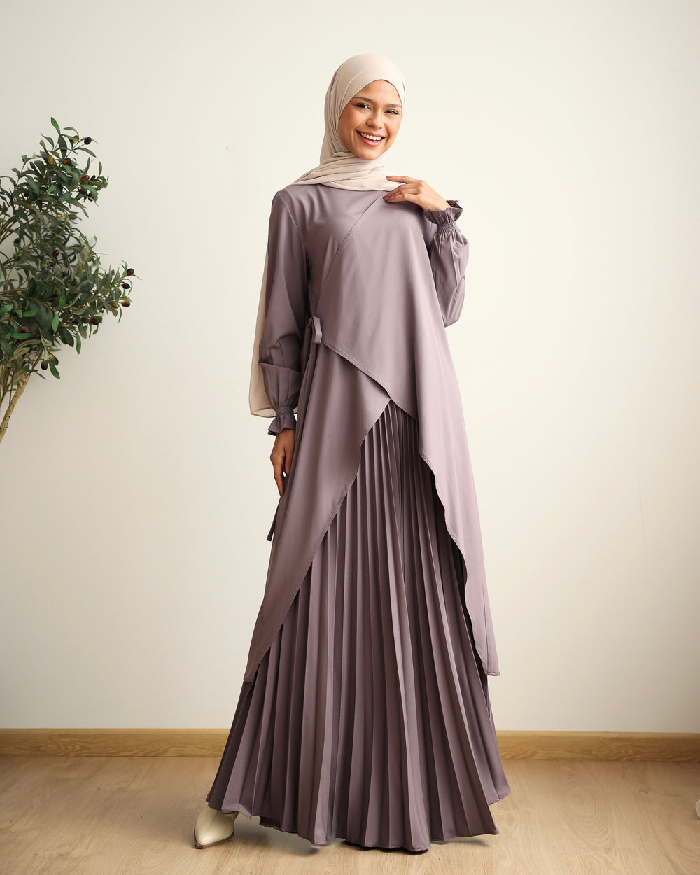 Maxi Pleated Skirt Mauve C503