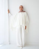 Over Sized Poncho and Pants Set Offwhite C11063