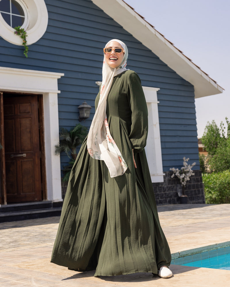 Pleated Jumpsuit Olive C150