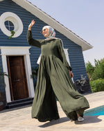 Pleated Jumpsuit Olive C150