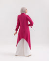 High Low Buttoned Chemise Hot Pink C191