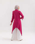 High Low Buttoned Chemise Hot Pink C191