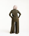 Linen Wrap Blouse Olive C155