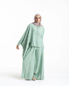 Embroidered Wide Leg Pants Mint C1703