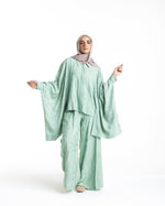 Embroidered Wide Leg Pants Mint C1703
