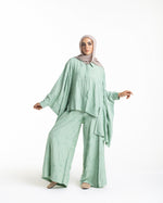 Embroidered Wide Leg Pants Mint C1703