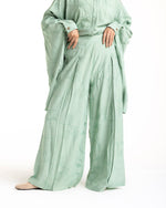 Embroidered Wide Leg Pants Mint C1703