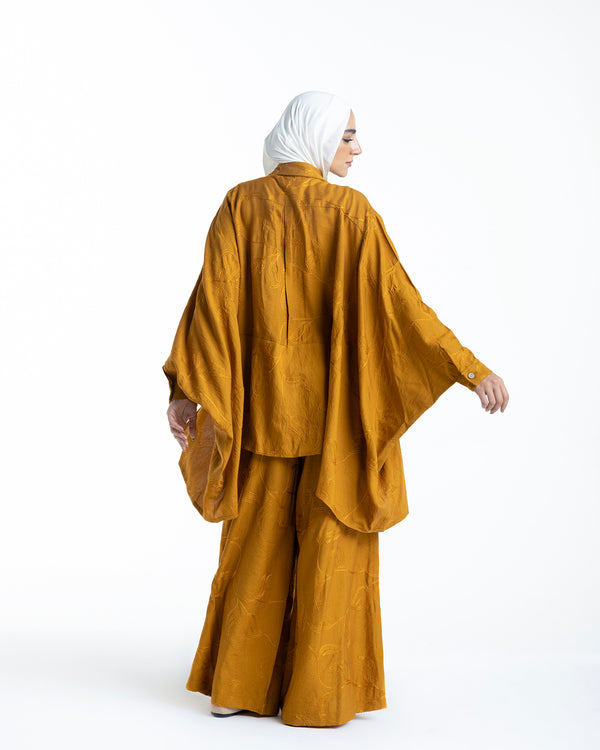 Embroidered Chemise Mustard C219