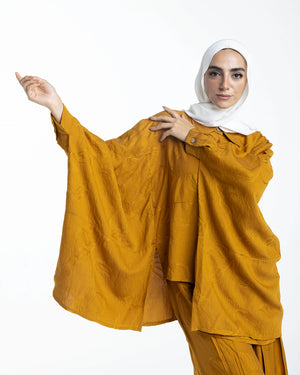 Embroidered Chemise Mustard C219
