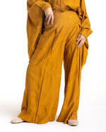 Embroidered Wide Leg Pants Mustard C1703