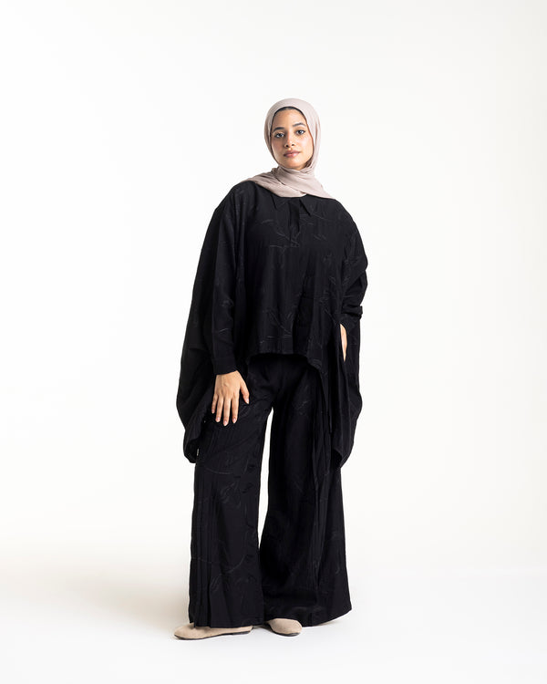 Embroidered Chemise Black C219