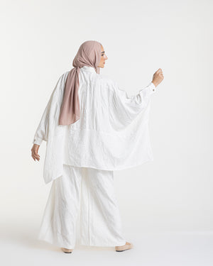 Embroidered Wide Leg Pants Offwhite C1703