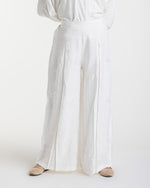 Embroidered Wide Leg Pants Offwhite C1703