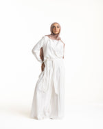 Linen Wrap Blouse White C155