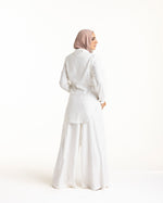 Linen Wrap Blouse White C155