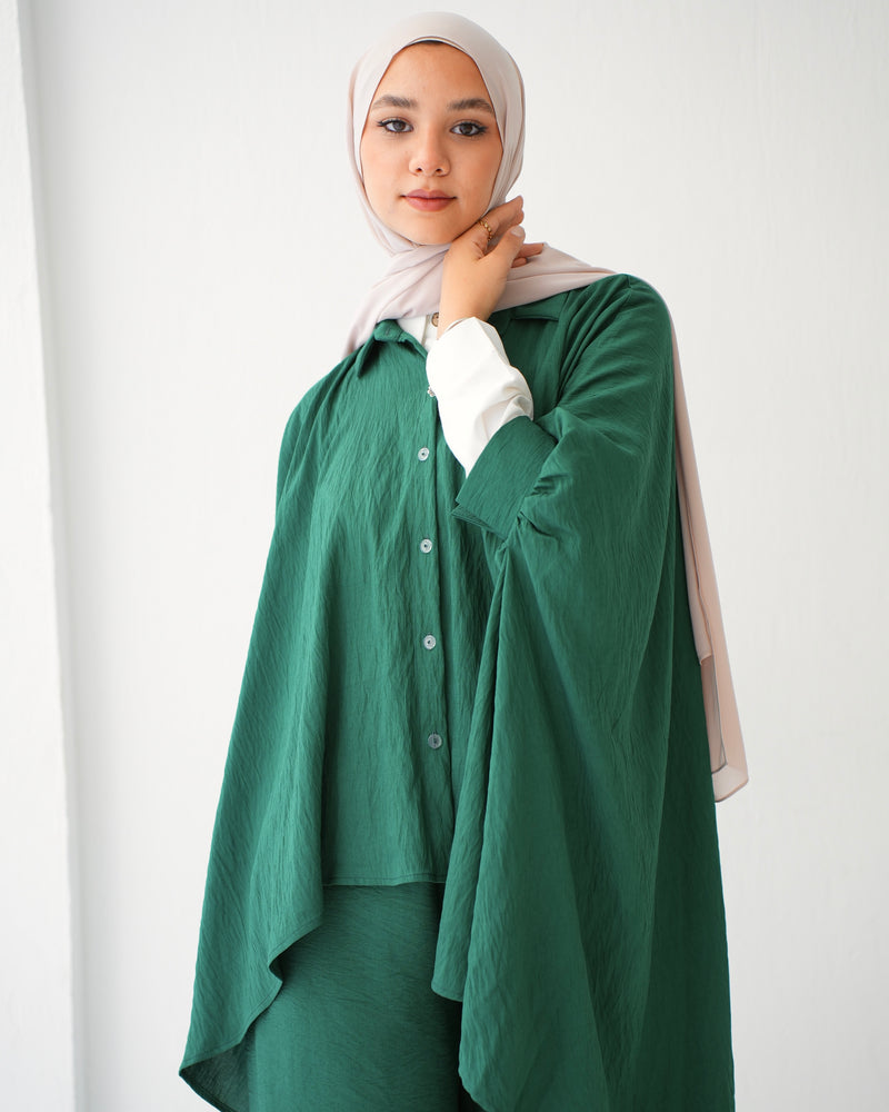 Over Sized Poncho and Pants Set Teal C11063