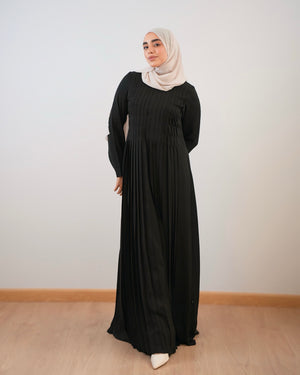 Pleated Silk Abaya C98
