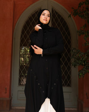 High Low Crepe Buttoned Shirt Black C275