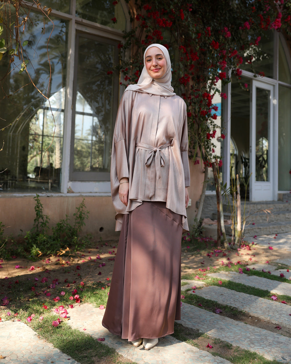 Shimmer Free Size Blouse Beige C2232