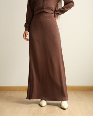 A-Line Maxi Skirt Brown C2310