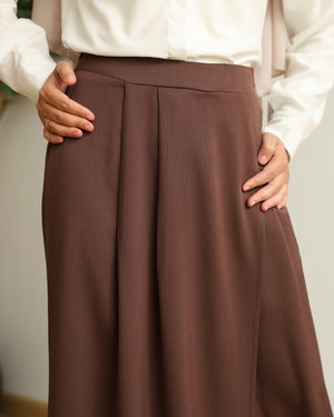 Wrap Skirt Pants Brown C284