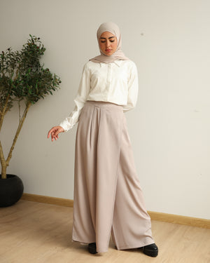 Wrap Skirt Pants Beige C284