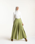 Linen Pleated Jupe Pantalon Pistachio C148