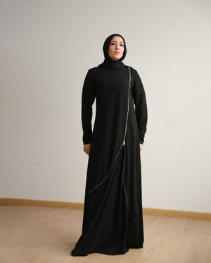 Asymmetric Zip Abaya C270