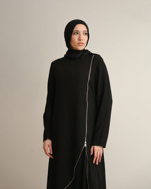 Asymmetric Zip Abaya C270