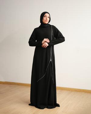 Asymmetric Zip Abaya C270