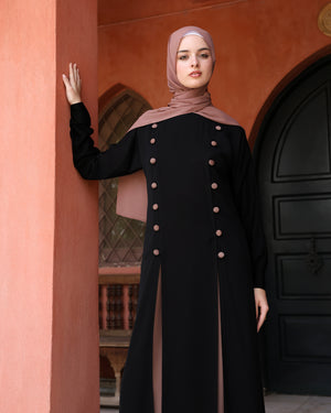 The Parallel Cafe Button Abaya C278