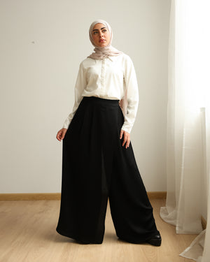 Wrap Skirt Pants Black C284