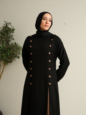 The Parallel Cafe Button Abaya C278