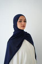 Soft Cotton Chiffon Scarf Navy