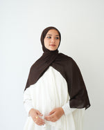 Soft Cotton Chiffon Scarf Dark Brown