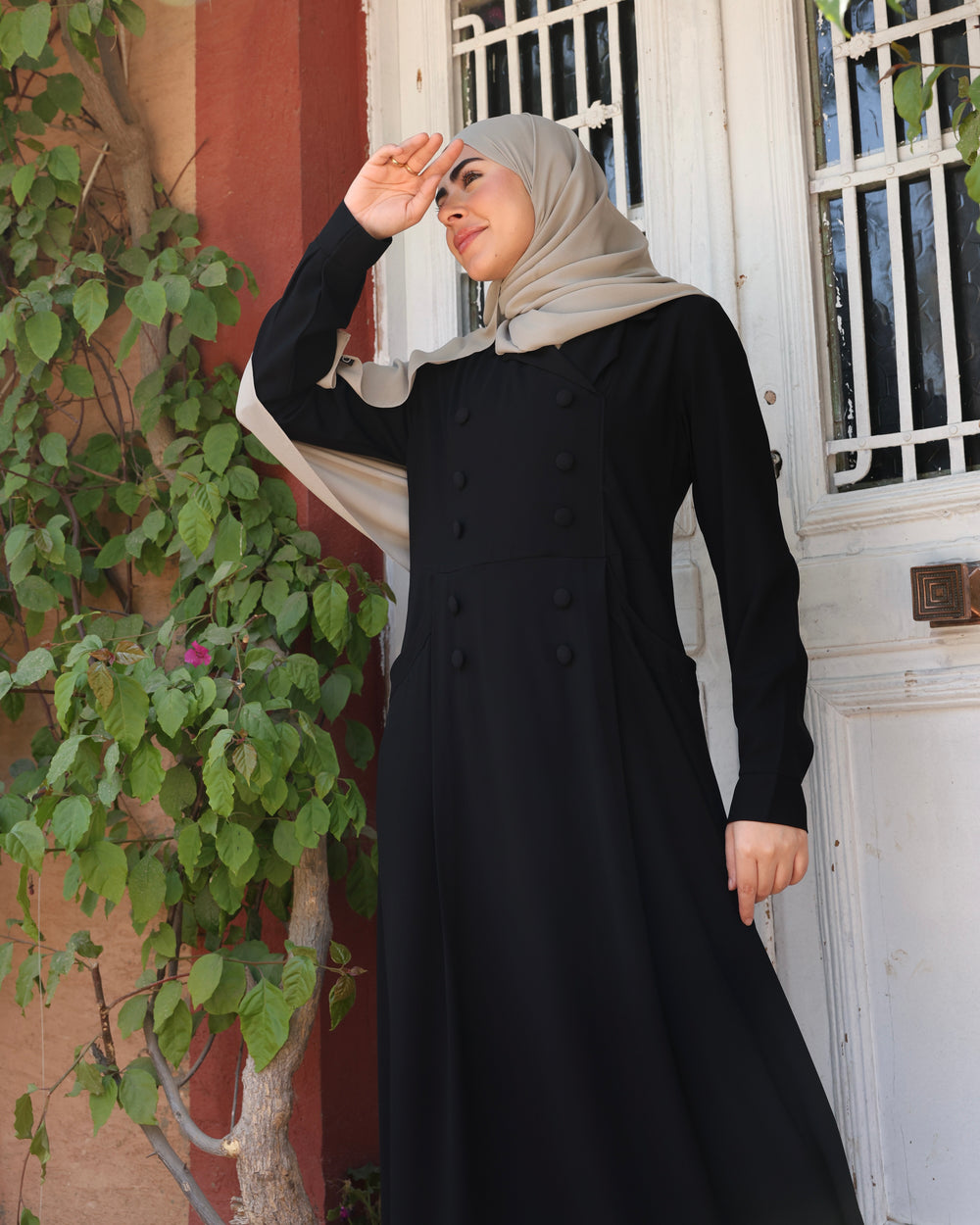 The Double-Breasted Tailored Abaya C72