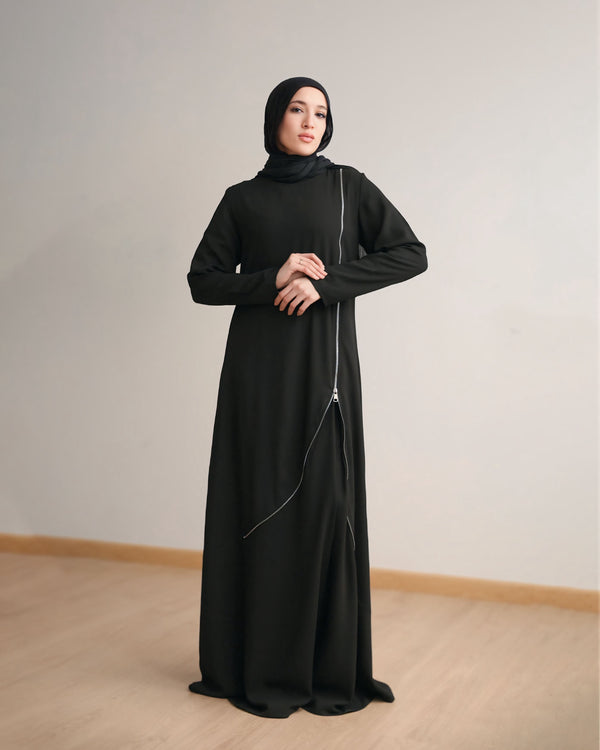 Asymmetric Zip Abaya C270