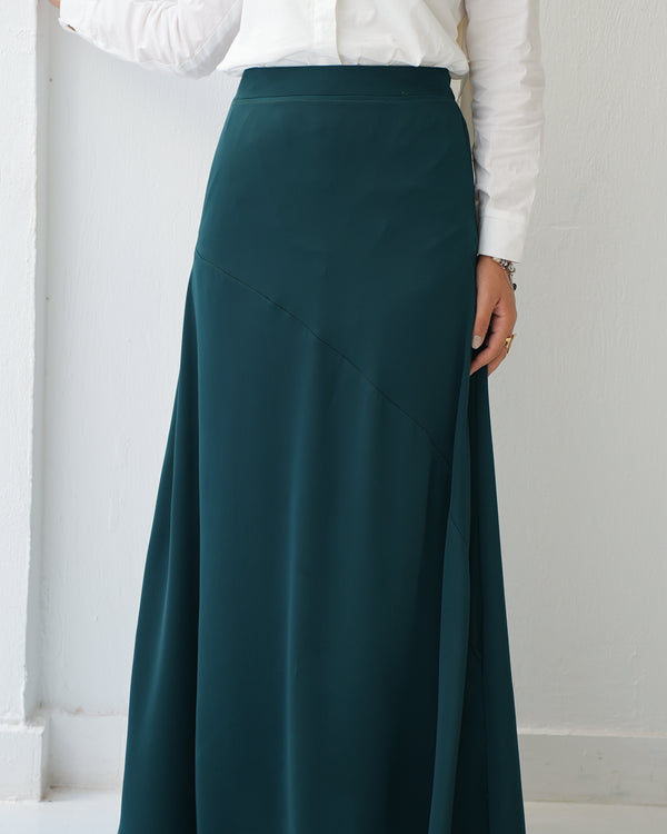 A-Line Maxi Skirt Green Teal C171