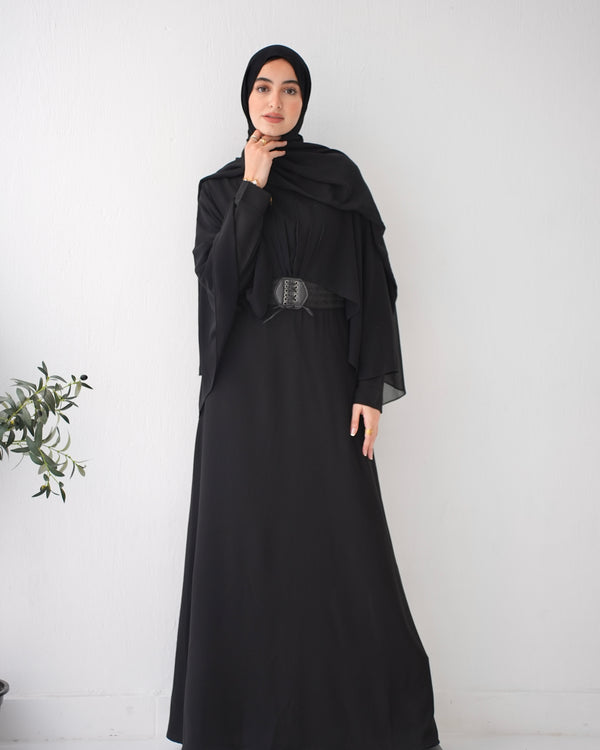 Cape Abaya With Front Belt C73