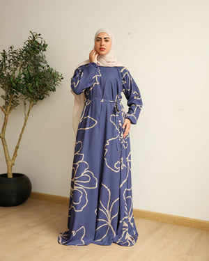 Printed Maxi Dress Blue Navy C282