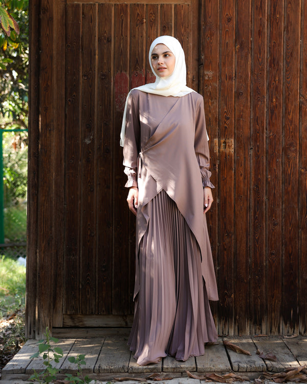 High Low Wrap Shirt Cashmere C286